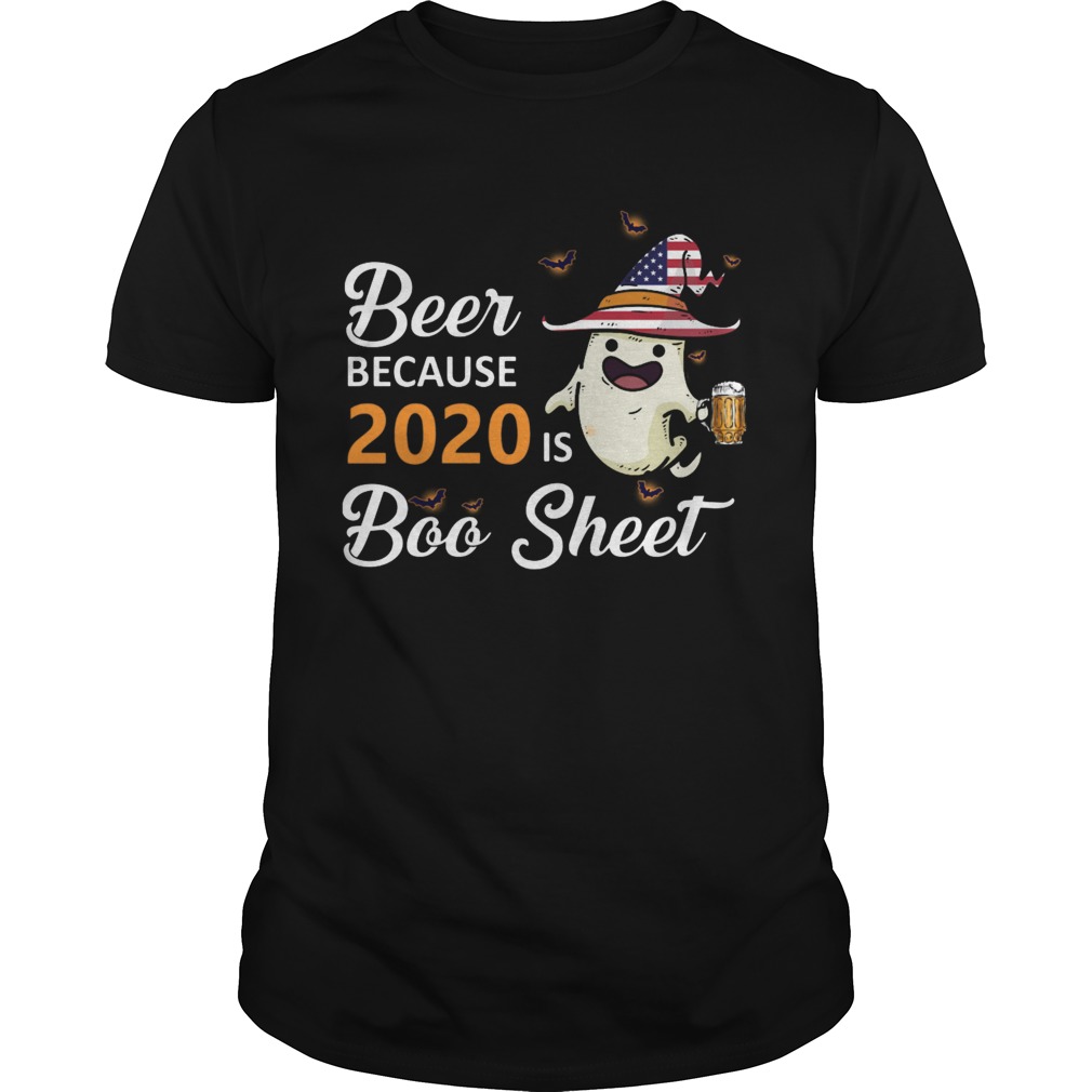 Ghost Witch American Flag Beer Because 2020 Is Boo Sheet shirt