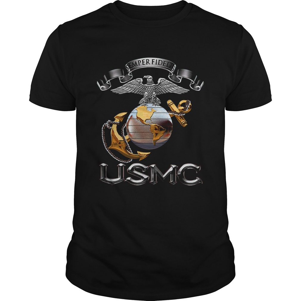 Novelty Mens USMCSemper Fidelis shirt