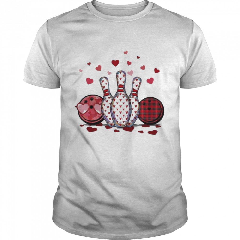 Bowling hearts Valentines shirt