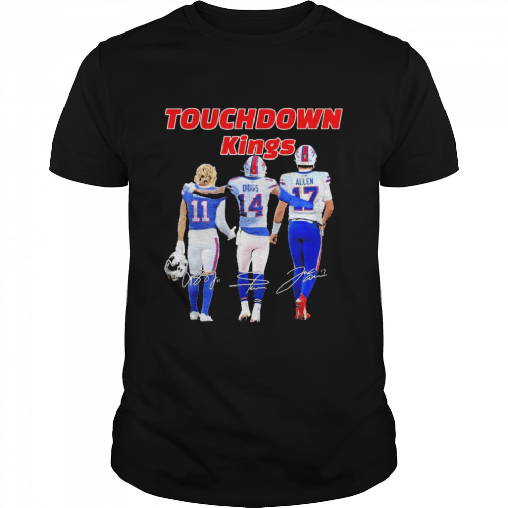 Buffalo bills touchdown kings cole beasley 11 stefon diggs 14 josh allen 17 signatures shirt