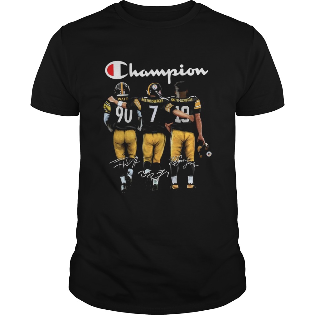 Champion Pittsburgh Steelers Watt 90 Roethlisberger 7 Smith Schuster 19 Signatures shirt